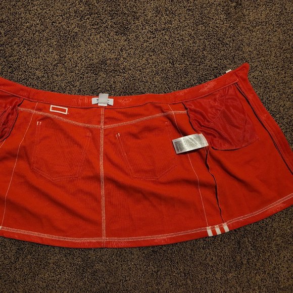 Adidas Women Originals x Fiorucci Jacquard Trefoil Red Mini Skirt 3 Stripes (S) - Picture 7 of 9